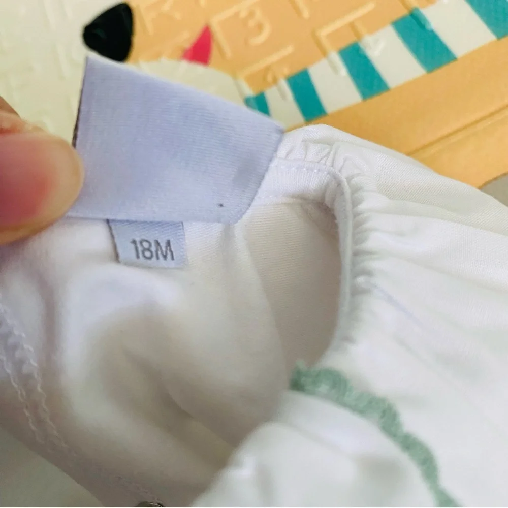 Pepa and company Delicate Frill Collar with Green Detailing Bodysuit 18 mo